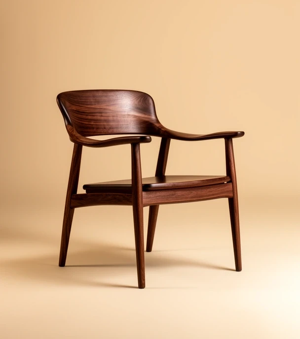 Deansgate armchair in American walnut